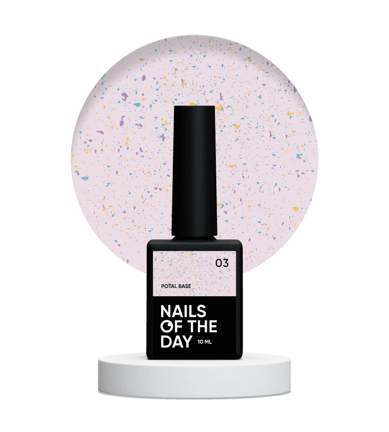 NAILSOFTHEDAY Potal base 03 - base violeta lechosa con decoracion (decoracion dorado y verde), 10 ml