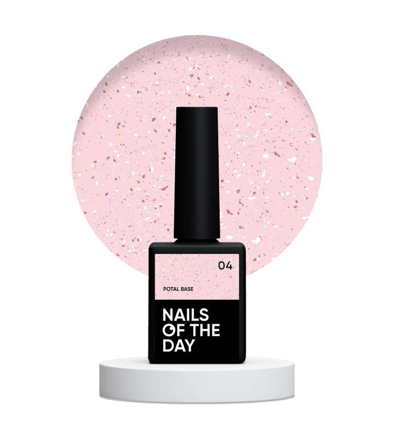 NAILSOFTHEDAY Potal base 04 - base rosa con decoracion (decoracion dorado-rosa), 10 ml