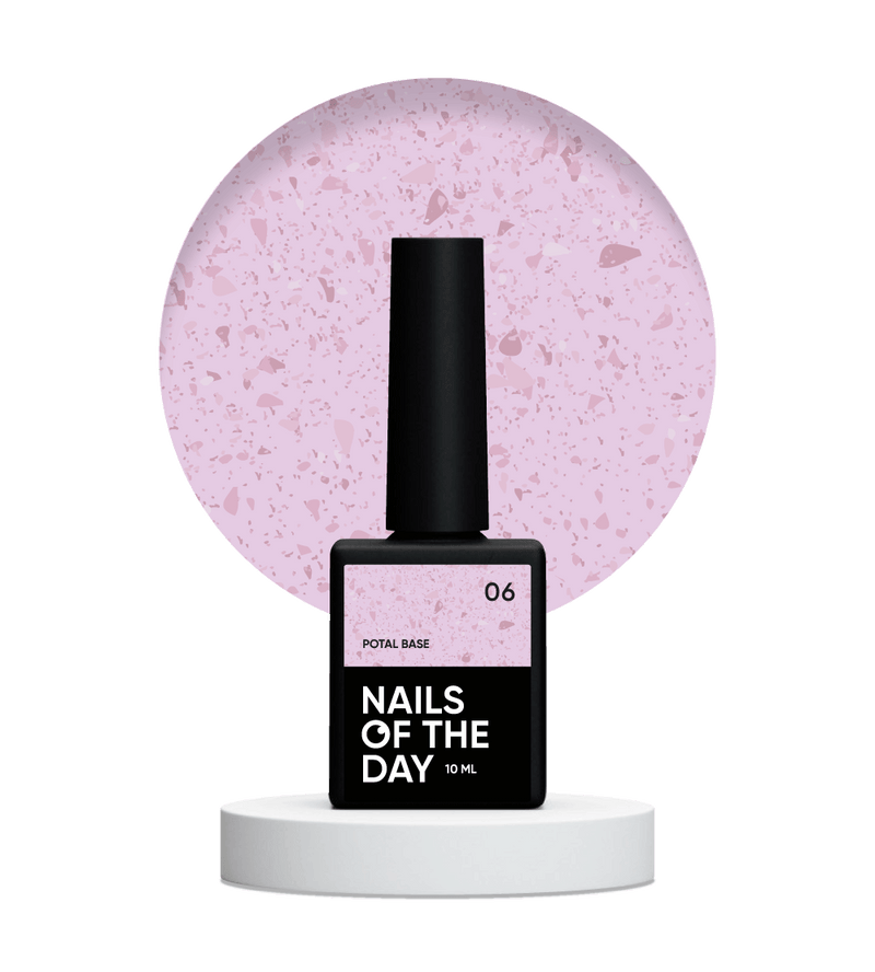 NAILSOFTHEDAY Potal base 06 - base rosa pálido con decoracion de cobre, 10 ml