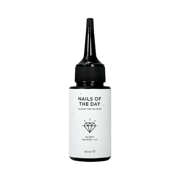 NAILSOFTHEDAY Glossy Top No Wipe – top brillante sin capa pegajosa y con filtros UV, 50 ml (refill)