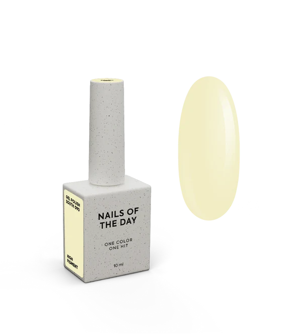 NAILSOFTHEDAY Gel Polish South — esmalte semipermanente amarillo pastel con cobertura en una capa, 10 ml