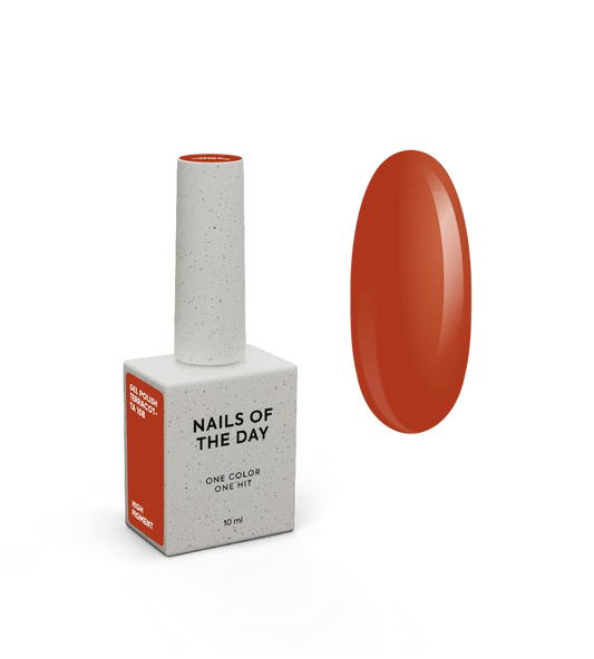 NAILSOFTHEDAY Gel Polish Terracotta — esmalte semipermanente en tono terracota (ladrillo) con cobertura completa en una sola capa. 10 ml.