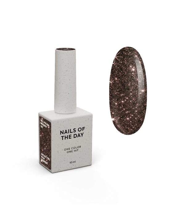 NAILSOFTHEDAY Gel Polish Whiskey — esmalte semipermanente marrón reflectante, 10 ml