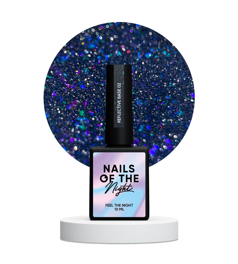 NAILSOFTHENIGHT Base reflectante 02 - base reflectante de camuflaje con brillo (destellos azules y celestes), 10 ml