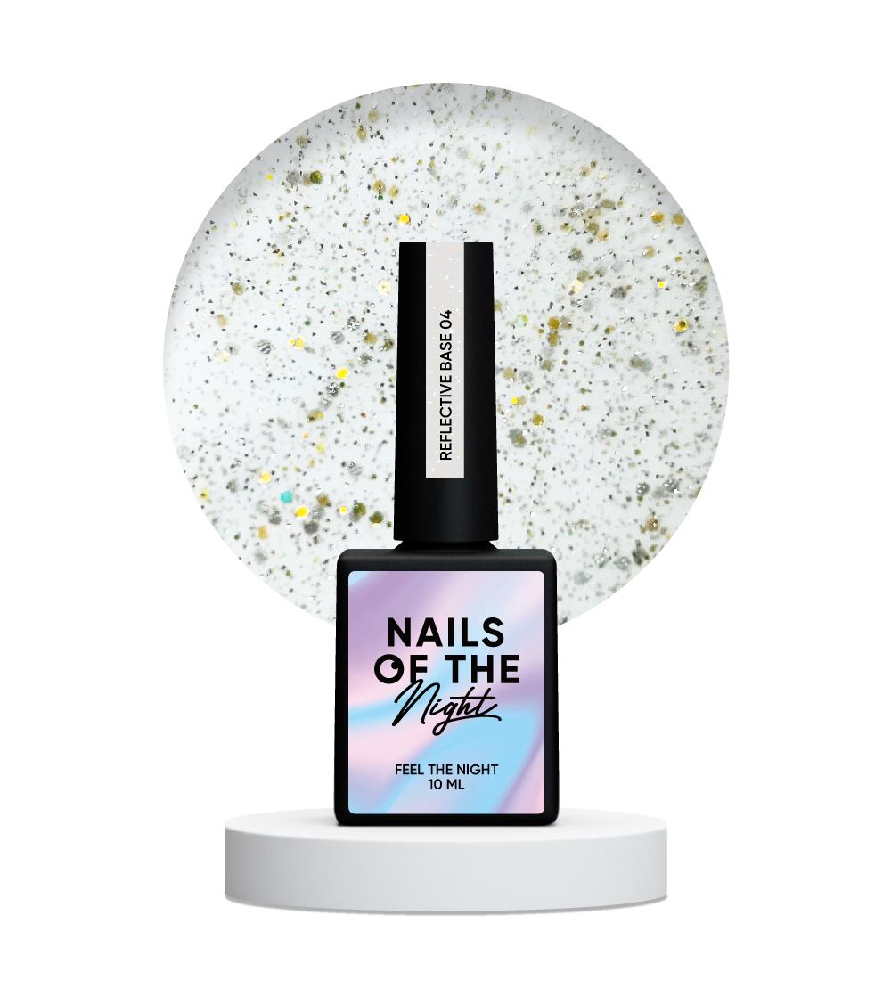 NAILSOFTHENIGHT Base reflectante 04 - base reflectante de camuflaje con brillo (beige-lechoso), 10 ml