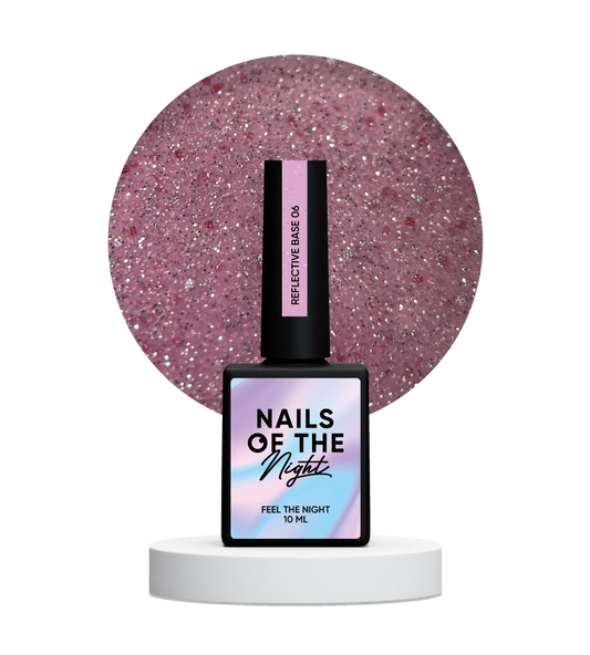 NAILSOFTHENIGHT Base reflectante 06 - base reflectante de camuflaje con brillo (rosa suave), 10 ml