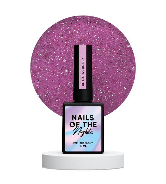 NAILSOFTHENIGHT Base reflectante 07 - base reflectante de camuflaje con brillo (rosa brillante), 10 ml