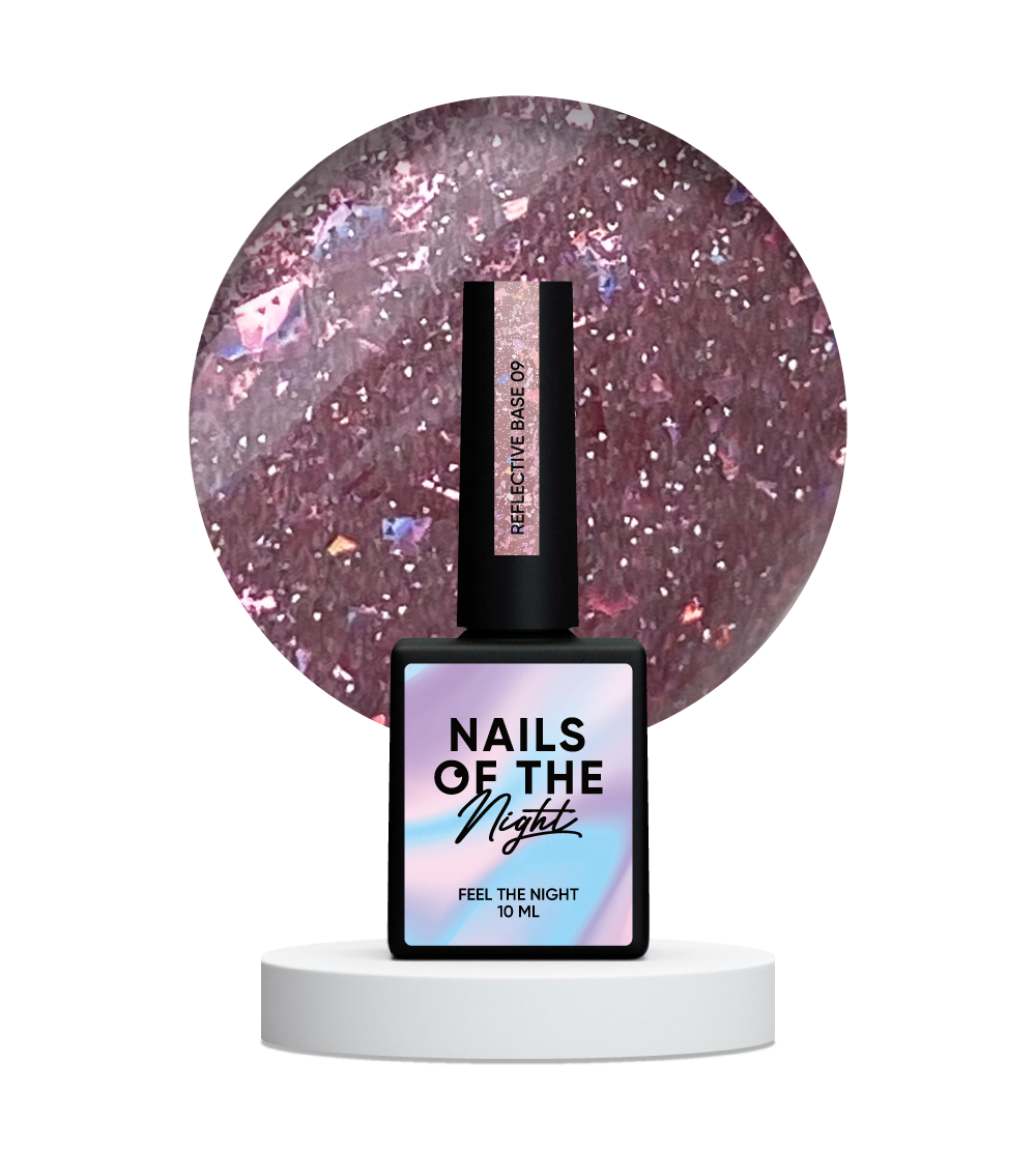 NAILSOFTHENIGHT Base reflectante 09 — base reflectante de camuflaje con brillo, 10 ml