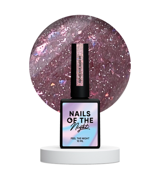 NAILSOFTHENIGHT Base reflectante 09 — base reflectante de camuflaje con brillo, 10 ml