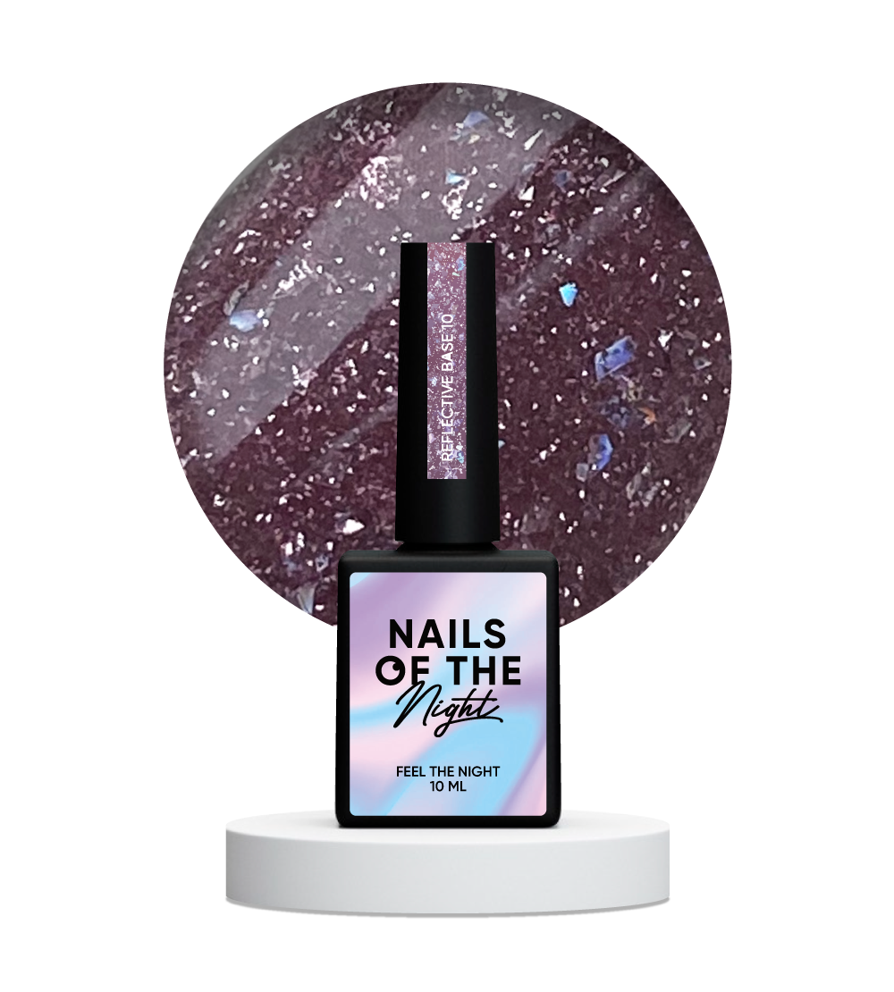 NAILSOFTHENIGHT Base reflectante 10 — base reflectante de camuflaje con brillo, 10 ml