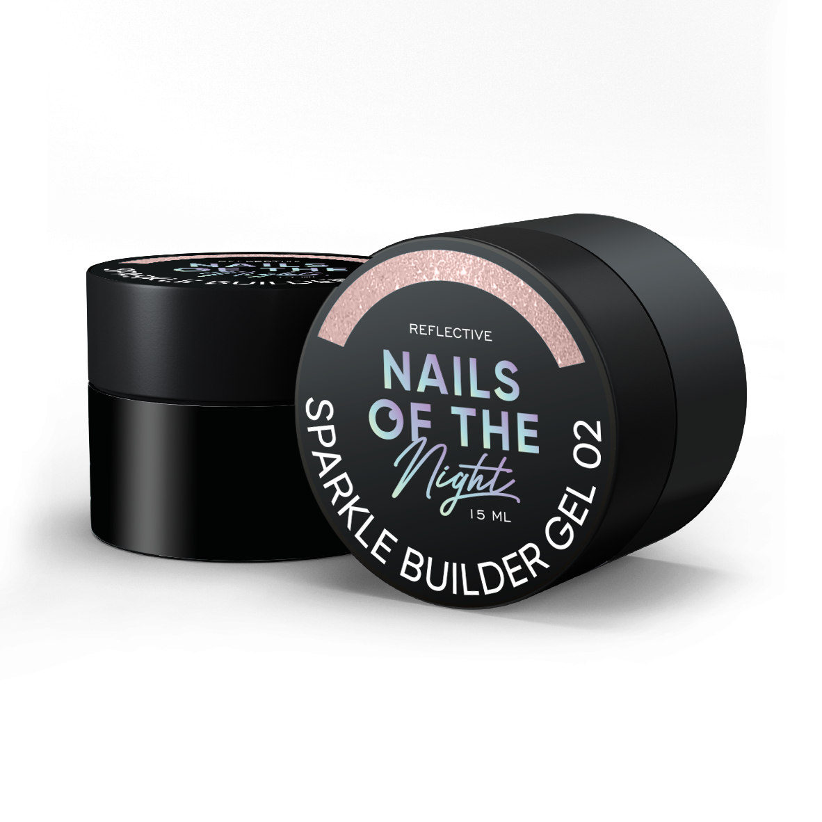 NAILSOFTHENIGHT Sparkle builder gel 02 — gel de construcción reflectante beige, 15 ml