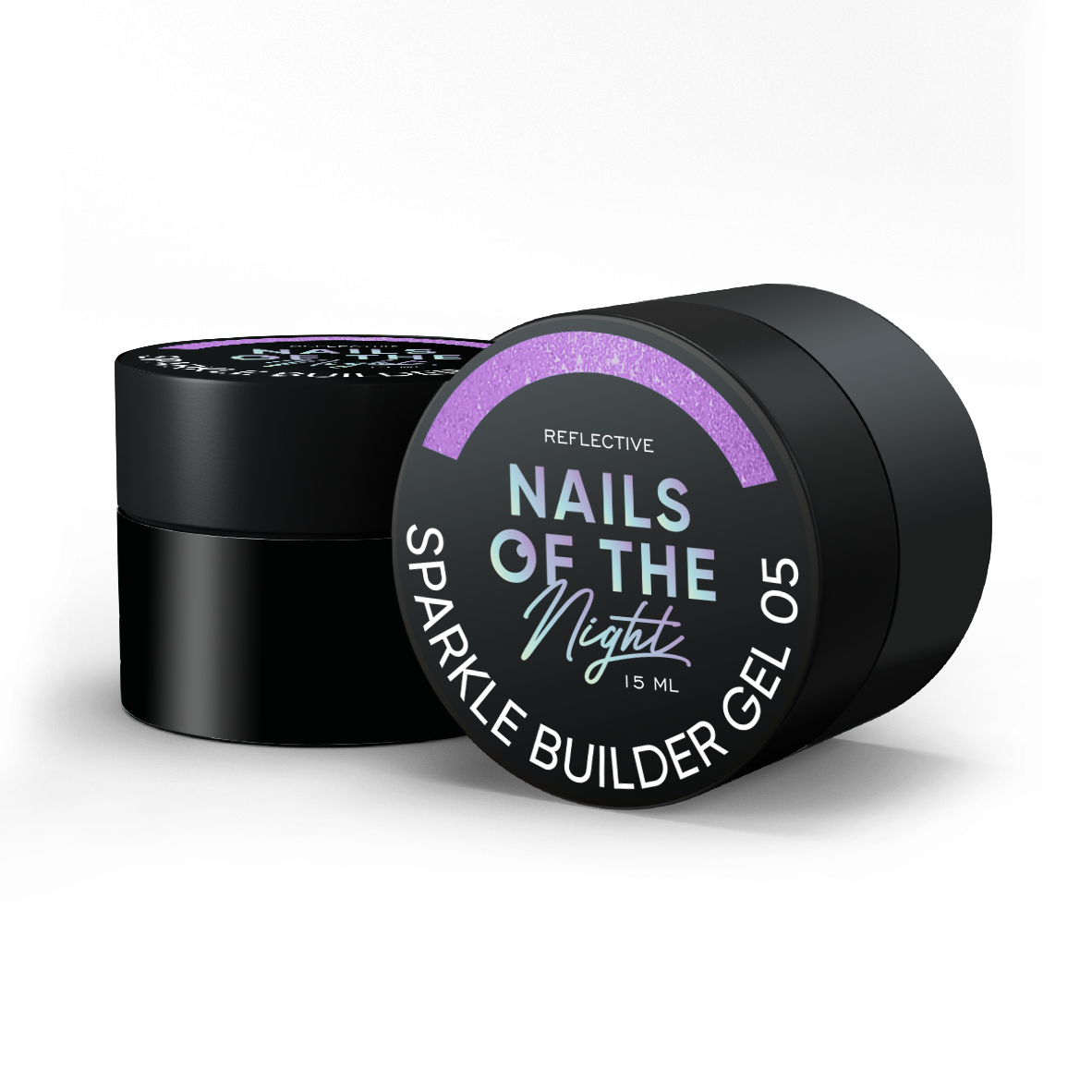 NAILSOFTHENIGHT Sparkle builder gel 05 — gel de construcción reflectante violeta, 15 ml