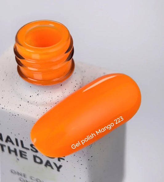 NAILSOFTHEDAY Esmalte en gel Mango-223 — esmalte en gel naranja neón superpuesto en una capa, 10 ml