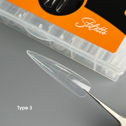 NAILSOFTHEDAY Dual Form Stiletto (Tipo 3) — formas superiores de stiletto/almendra para uñas, 120 piezas